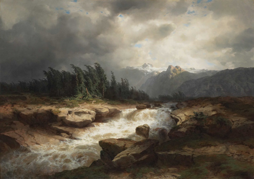 Mountain Torrent before a Storm (The River Aare, Haslital)